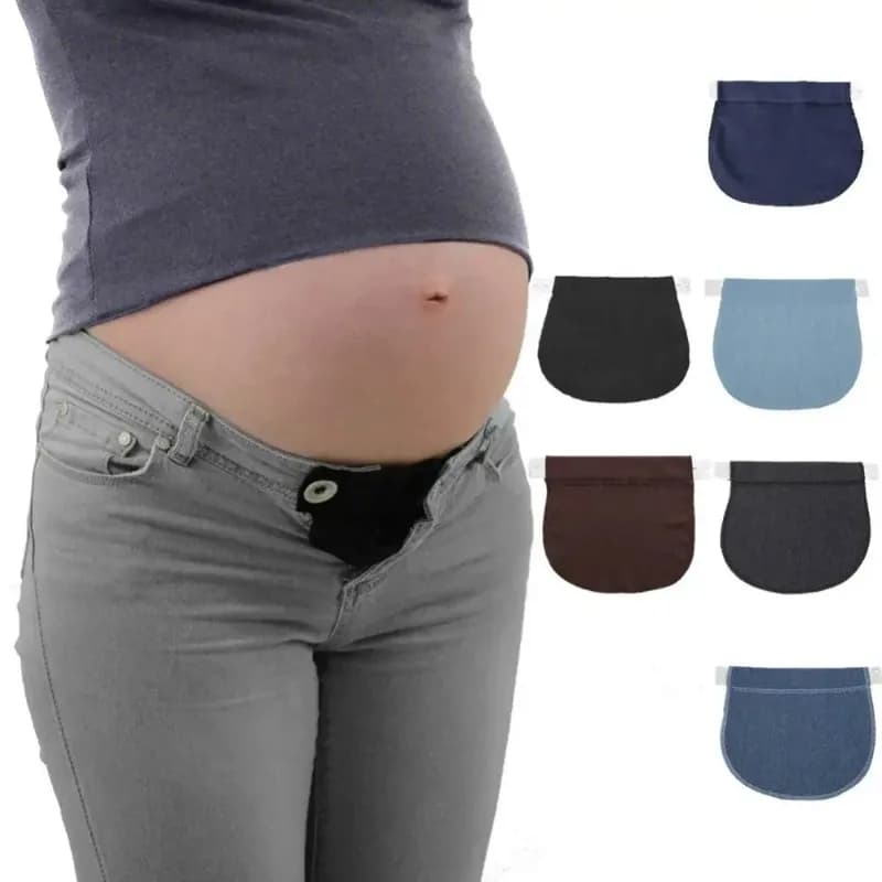 Maternity Pregnancy Waistband Belt Soft Adjustable Elastic Pants Lengthening Waist Extenders Button Mother Loose