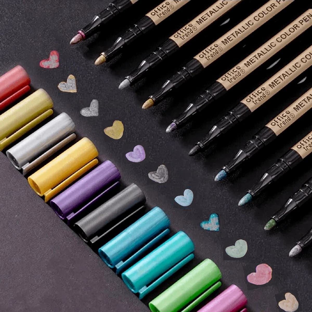 10 penne a base d'olio ad asciugatura rapida – Colori metallici, impermeabili e resistenti allo sbiadimento, per scrapbooking, journaling e creazione di ornamenti