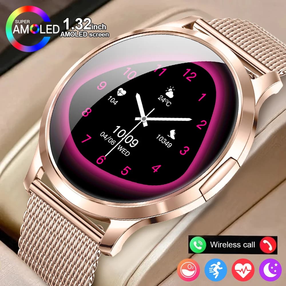 LIGE 2026 New Women's Watch Smart 1.32'''AMOLED 3D Screen FAI Curve From You Custom Bluetooth Quadrants Call Ladies Sport Smartwatch Men's Smartwatch