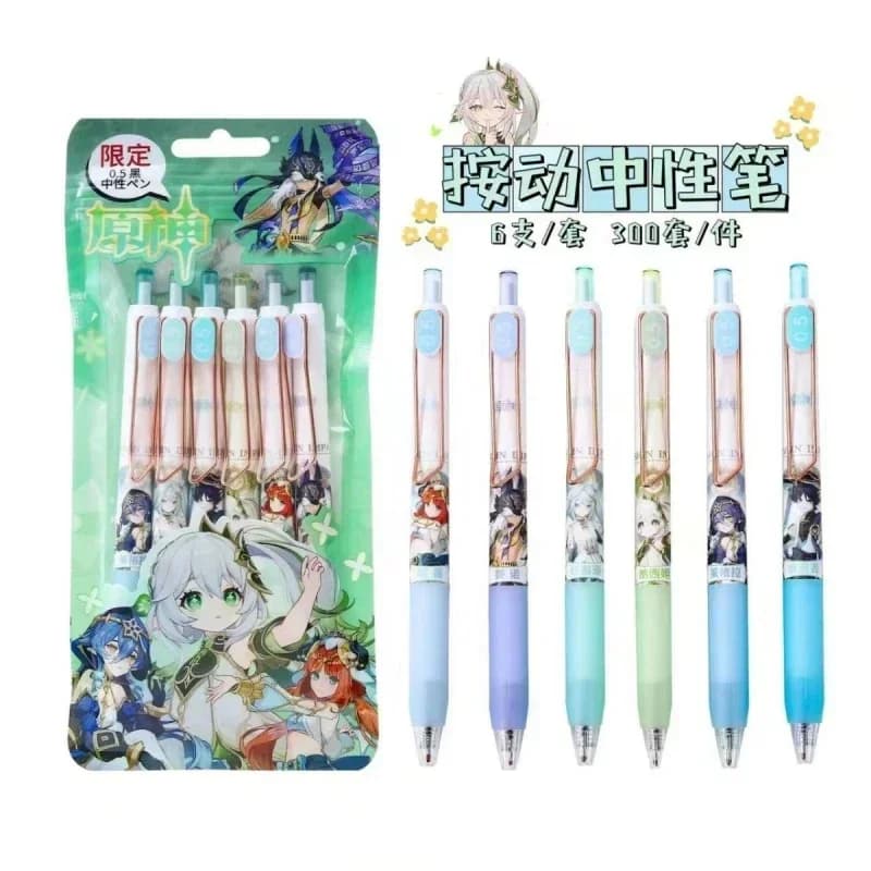 Anime Genshin Impact Scaramouche Nahida Faruzan 0.5mm Cute Gel Pens Ballpoint Pen Office Accessories School Supplies Stationery