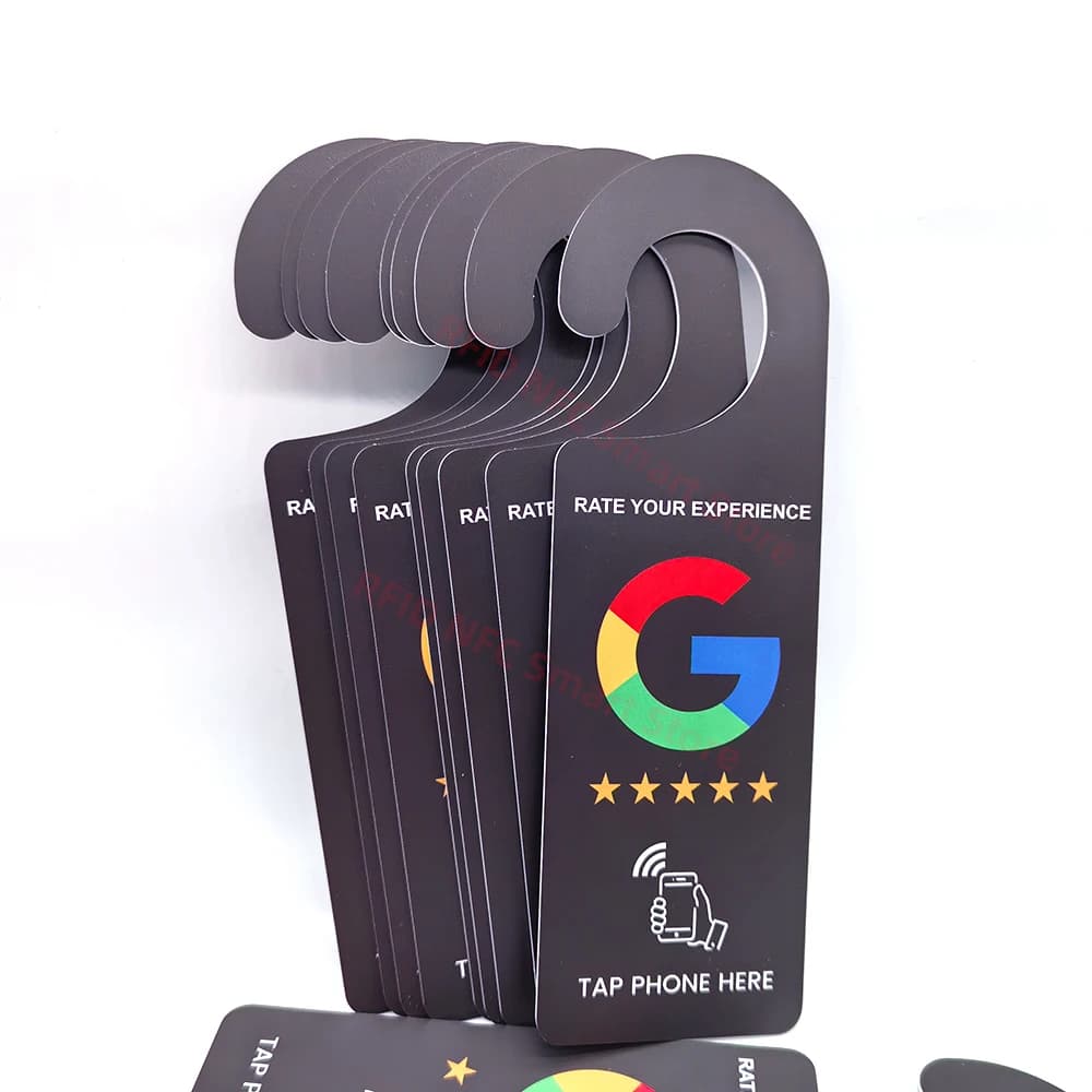 NFC Reivew Us On Google Door Hanger tag Rate Your Experience Door Sign Hotel Club Cafe Hotel pendente progettato per Google Reivew