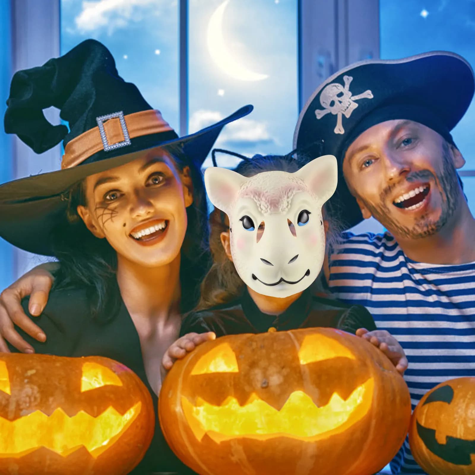 Maschera da Pecora Realistica Leggera per Cosplay, Costume per Feste di Halloween, Accessori per Mascherata, Maschera da Pecora Riutilizzabile