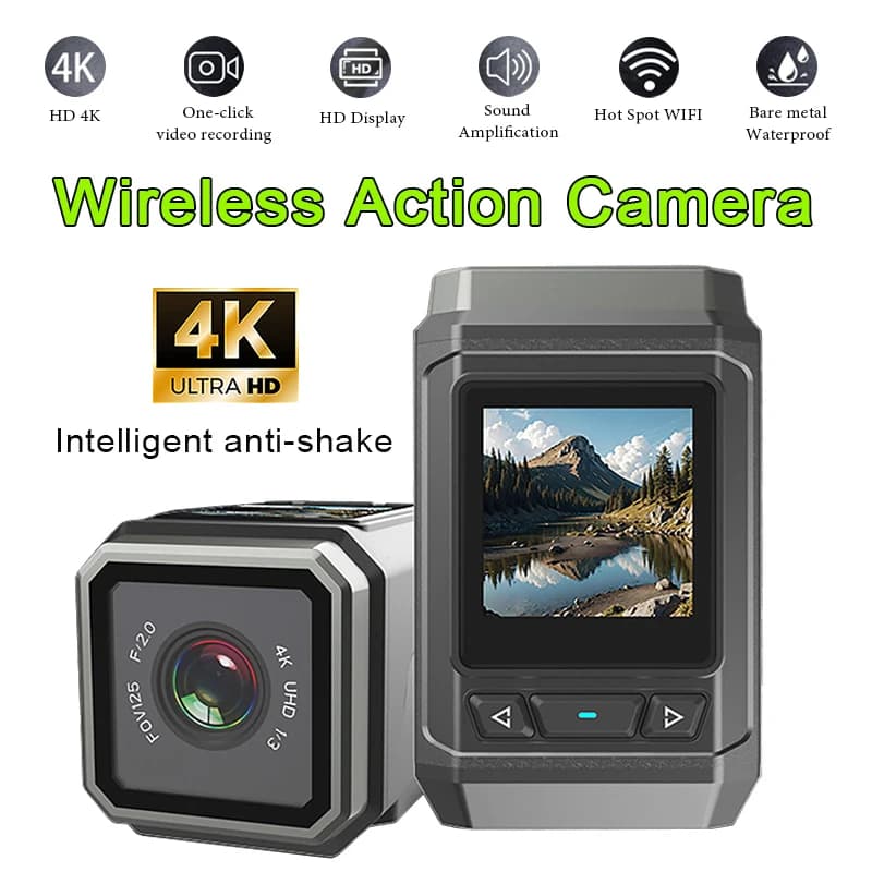 Action Camera HD 4K Wireless Wi-Fi Mini Outdoor Sports Camera Waterproof Multifunction cycling recorder Cam for wearable helmet