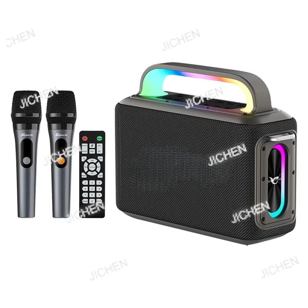 X13 2025 Nuova Macchina per Karaoke da 200 Watt, Altoparlante Wireless Portatile con 2 Microfoni Wireless, Aux 6.5m, Luci RGB