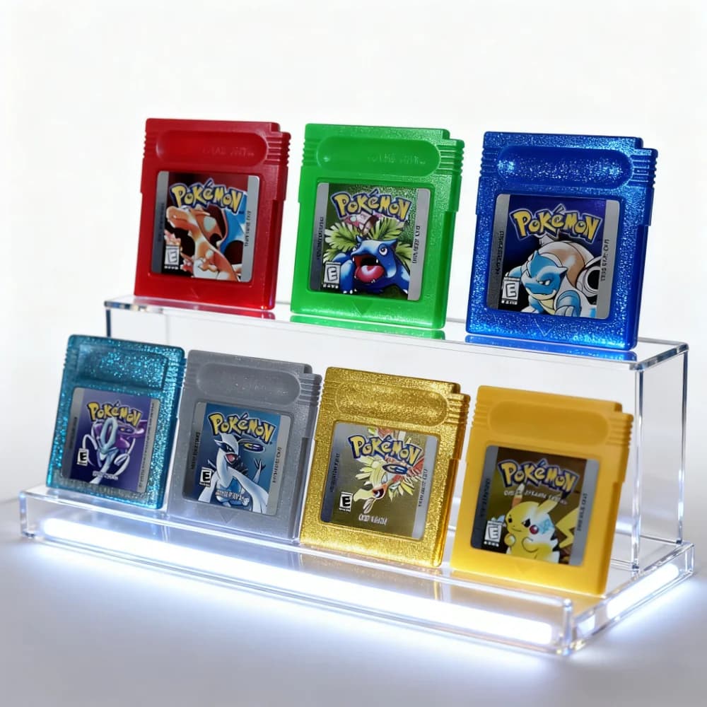Cartuccia per console per videogiochi Pokemon a 16 bit Scheda di gioco GBC Serie Pokemon Blu Cristallo Oro Verde Rosso Argento Giallo Versione USA