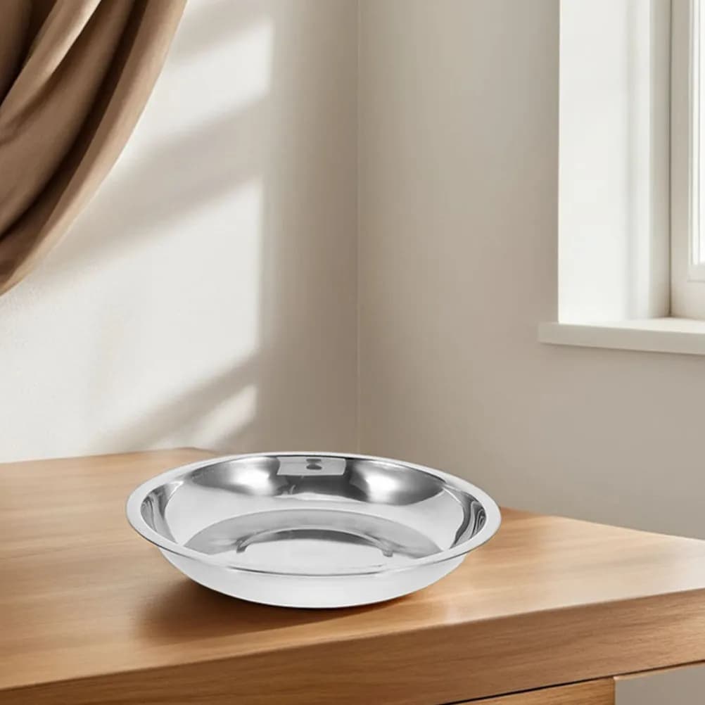 2 Ciotole Poco Profonde in Acciaio Inox per Animali Domestici, Ciotole per Cibo e Acqua, Comode per l'Alimentazione di Cani e Gatti di Piccola Taglia, Ciotola per Acqua per Animali
