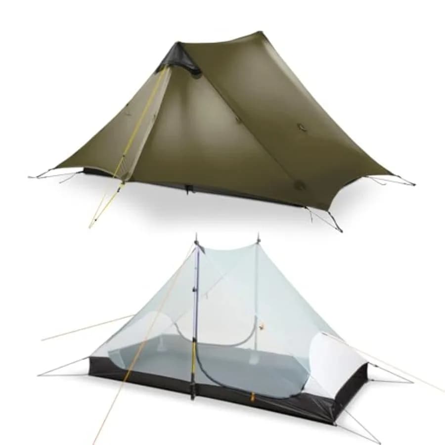 Tenda Ultraleggera 3 Stagioni per 1-2 Persone, Ideale per Campeggio, Trekking, Kayak, Arrampicata ed Escursionismo