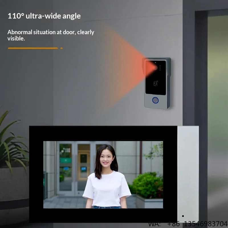 Campanello Video Intelligente Impermeabile con Telecamera, Monitoraggio Remoto, Interfono Vocale, Display da 5 Pollici e Controllo tramite App