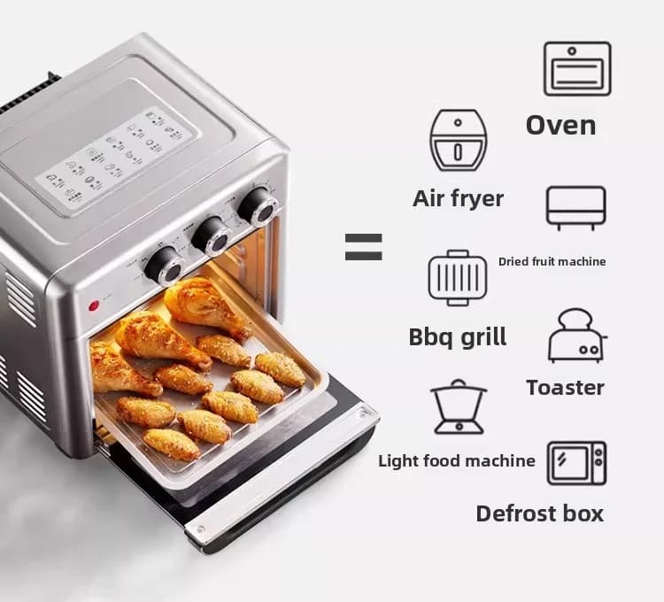 Air fryer oven stainless steel 15l defrosting uncoated for home multifunctional dried fruit machine light food