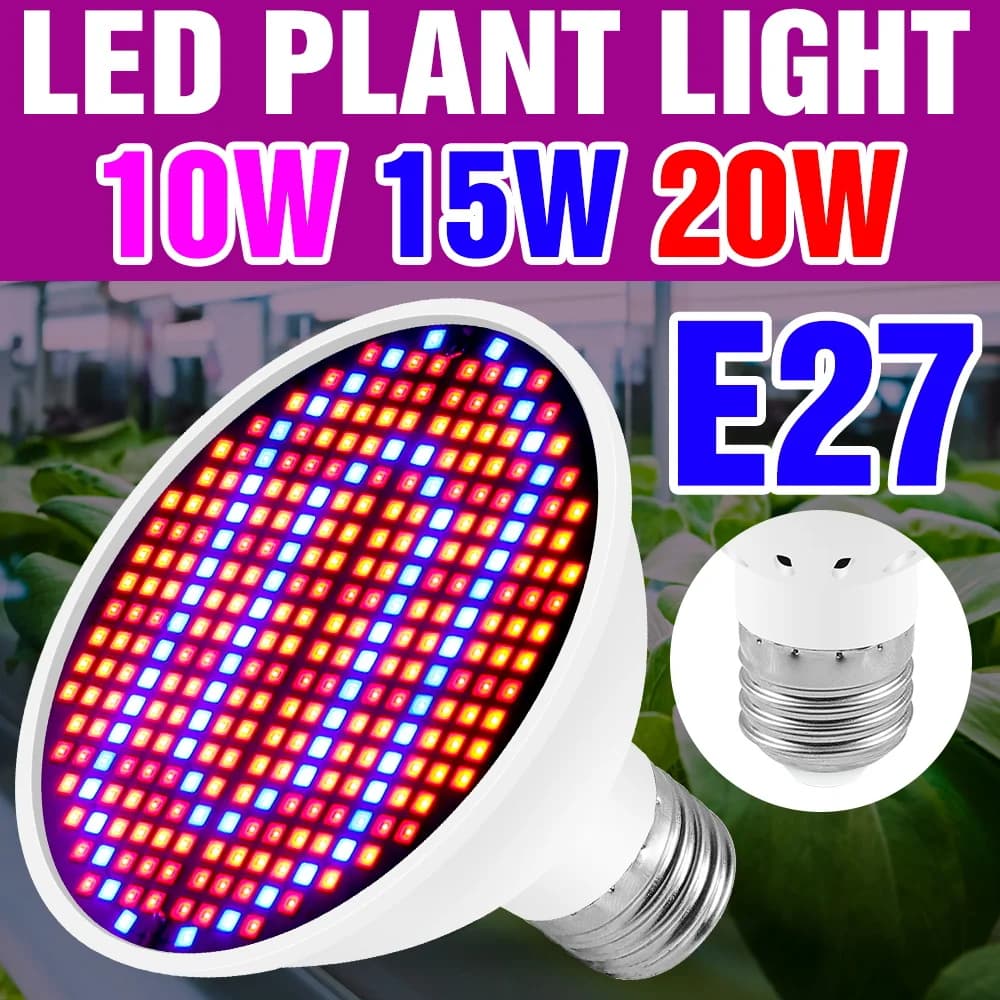20W LED Coltiva La Lampadina E27/E26 Spettro Completo Lampada di Coltivazione Per Piante Scatola di Crescita Interna Fiore In Vaso di Riempimento illuminazione AC85-265V