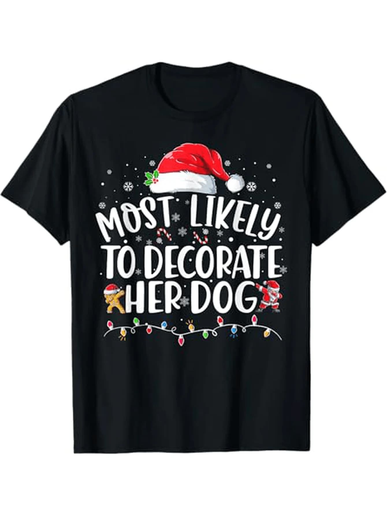 Decora la maglietta natalizia per il suo cane, 100% cotone, maglietta nera per la famiglia S-XXXL per le vacanze degli animali domestici