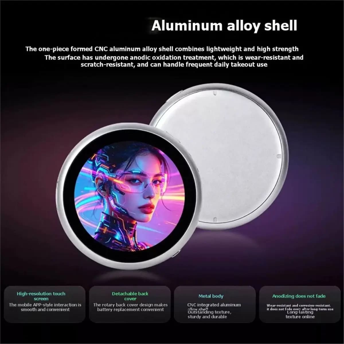 NEW FACTORY~-S3R8-Touch-LCD-1.85" LCD Round Touch AI Dev Board 2.4G WIFI Bluetooth 5 (LE) CNC Case Supports AI Models