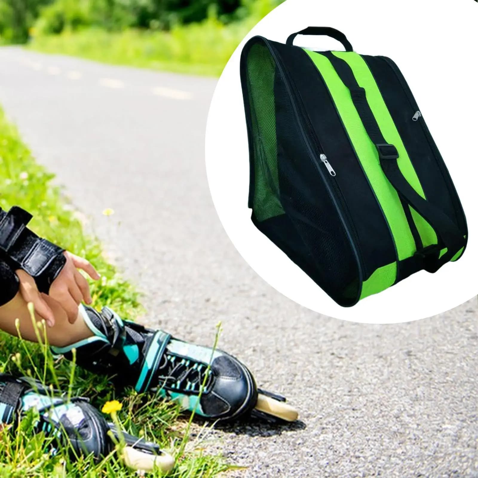 Borsa per pattini a rotelle Borsa per pattini da ghiaccio Organizer Borsa per il trasporto di pattini Borsa per il trasporto di scarpe da pattinaggio per adulti Pattini in linea Pattini di figura