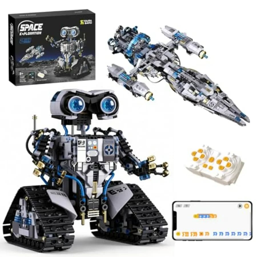 Kit di Costruzione Robot STEM per Ragazzi 8-12 Anni con Controllo APP o Remoto, Kit di Costruzione Programmabile 2 in 1 per 8-14 Anni