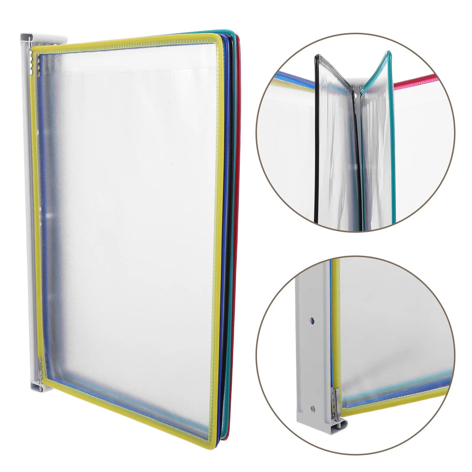10Sheet Wall Mount File Holder Double-Sided Flip Folder Organizer Office Document Display Rack Letter Size Reference Panels Wall