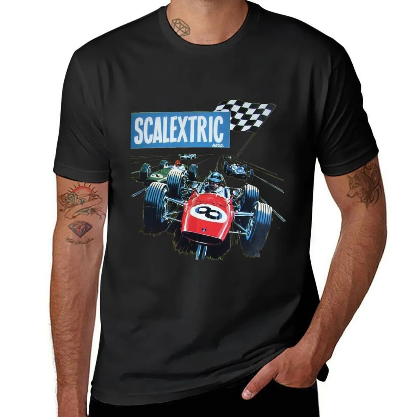 Scalextric T-shirt animal prinfor ragazzi appassionati di sport grafica oversize designer t-shirt da uomo