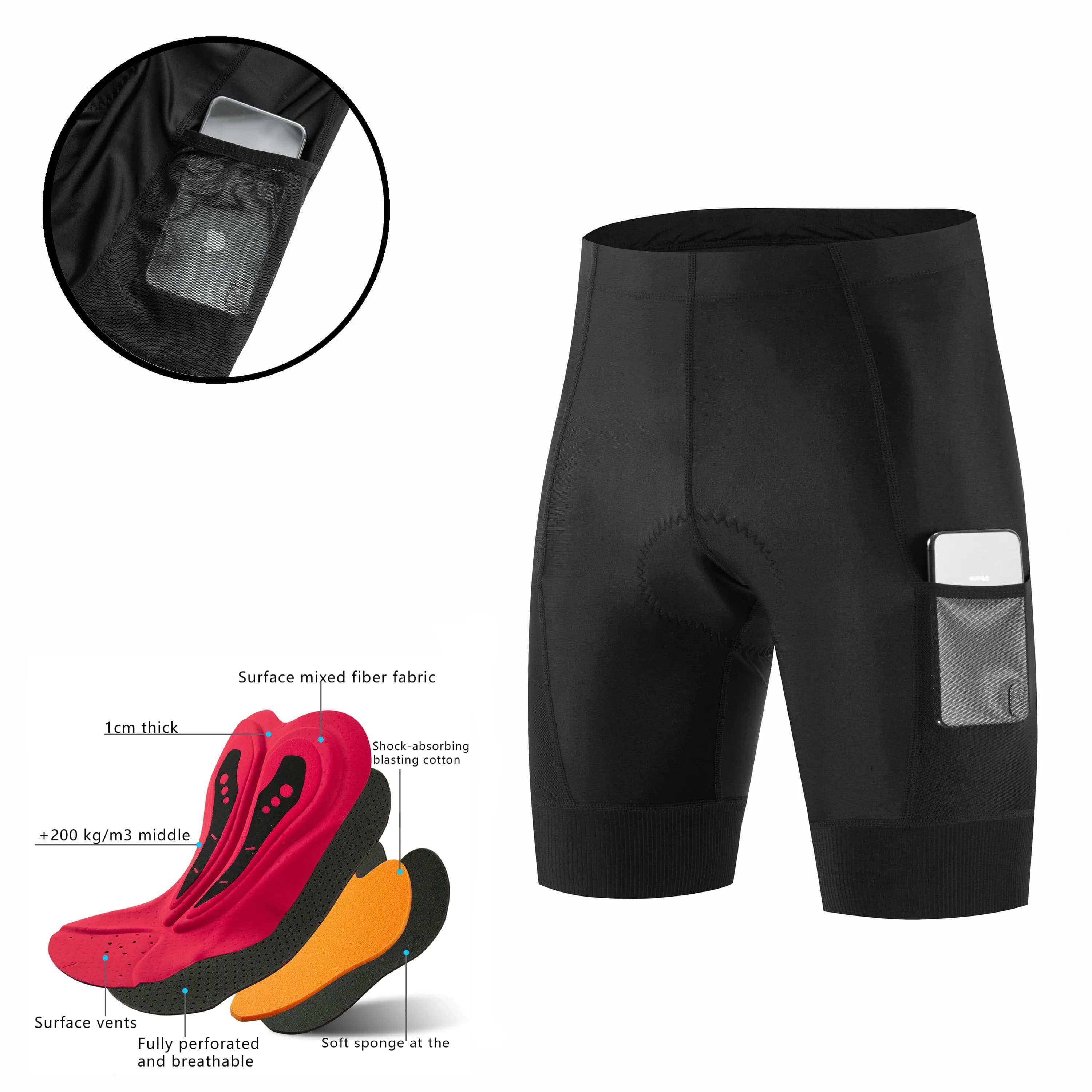 Fualrny Men's Cycling Shorts Cycling Shorts with Gel Padding 4D 7 Hours Ride Bike Shorts Bretelle Pro Cycling on Road MTB