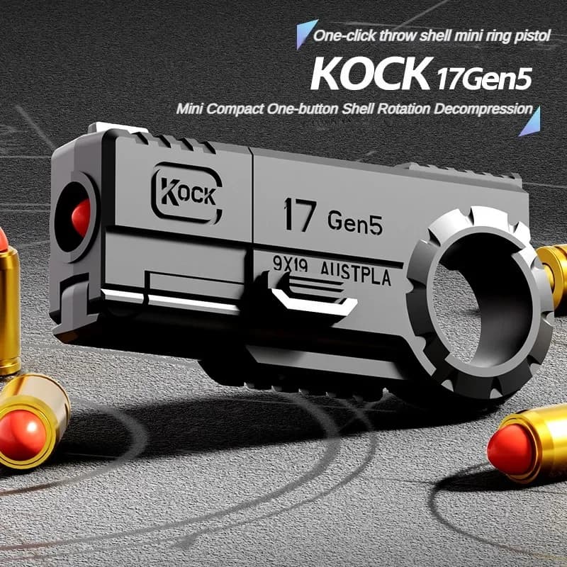 Ring Gun Soft Bullet Gun Mini Portable 3D Decompression Shell Ejection League Funny Toy for Outdoor Boy Gift Birthday Toys