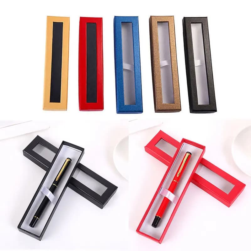10 Pezzi Scatole per Penne con Finestra Trasparente, Confezioni Regalo in Carta, Astucci per Penne Gel, Scatole per Penne, Confezioni Regalo per Gioielli, Astucci per Matite
