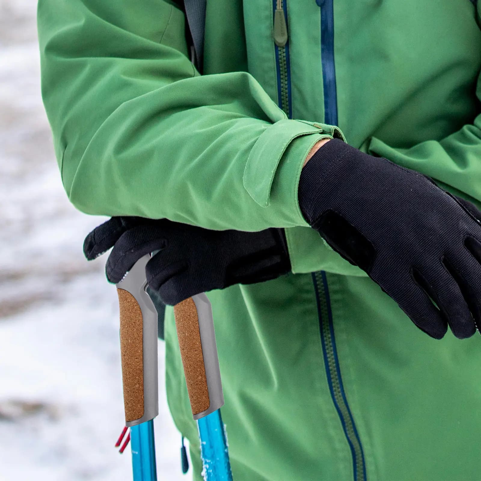 Cork Trekking Pole Handle Replacement Comfort Grip Anti-Slip Hiking Stick Handle for Trekking Skiing Walking Elderly Support