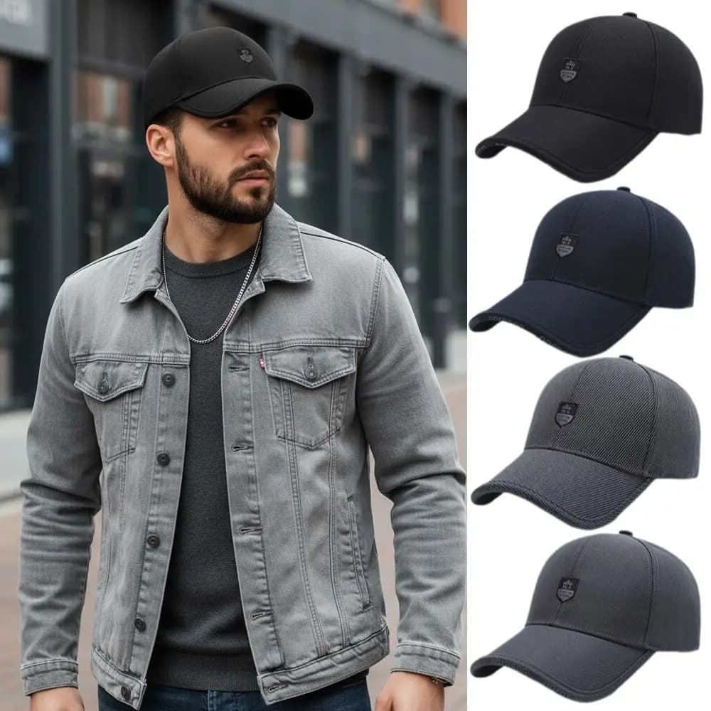 Cappellino da Baseball Vintage in Cotone Regolabile, Cappello Casual Traspirante Classico da Uomo