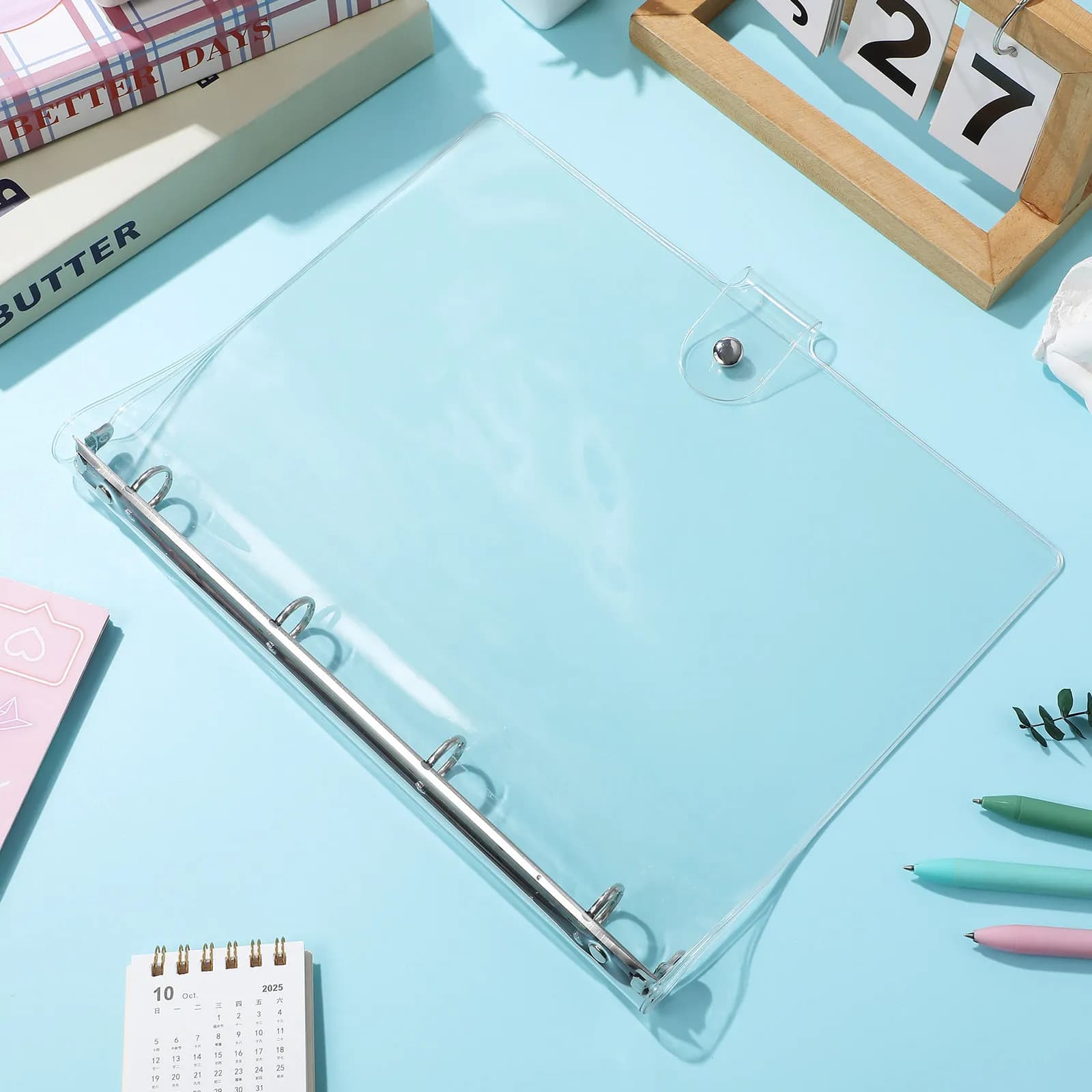 Copertina Trasparente in Plastica per Quaderno A4, Raccoglitore a Fogli Mobili, Custodia per Quaderno per Scuola, Ufficio, Scrapbook, Planner, Diario