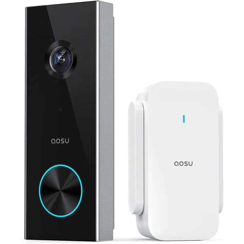 Campanello Video Wireless con Risoluzione 2K, Alimentato a Batteria, Supporto Archiviazione Locale, 166 ° Campo visivo, Rilevamento AI, Garanzia di 180 giorni