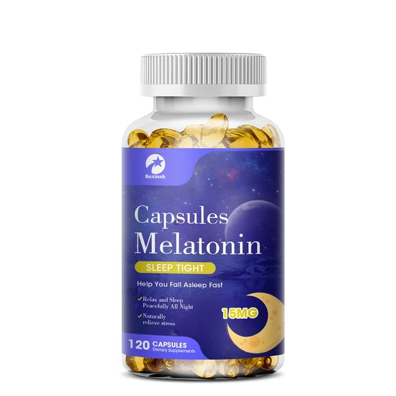 Kexinsh 60/120 Capsule di melatonina 15 MG Aiuta il sonno Alleviare l'insonnia, Aiuta a migliorare la qualità del sonno Antiossidante