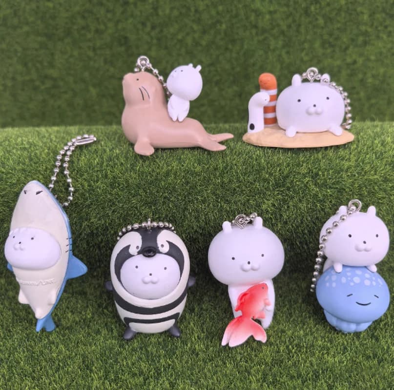 Nuovo coniglio e partner dell'oceano acquario in edizione limitata scatola cieca elfo marino pinguino action figure portachiavi borsa ciondolo regalo festival