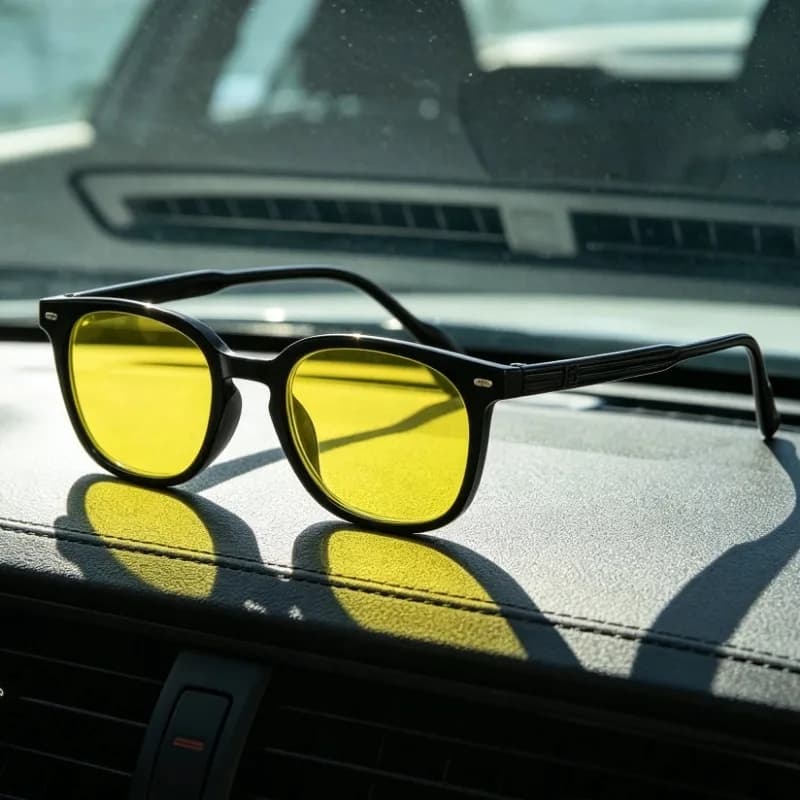 Yellow Lens Night Vision Glasses Round for Men Women Ultralight Blue Light Blocking Eye Protection Eyewear Driving Sunglasses