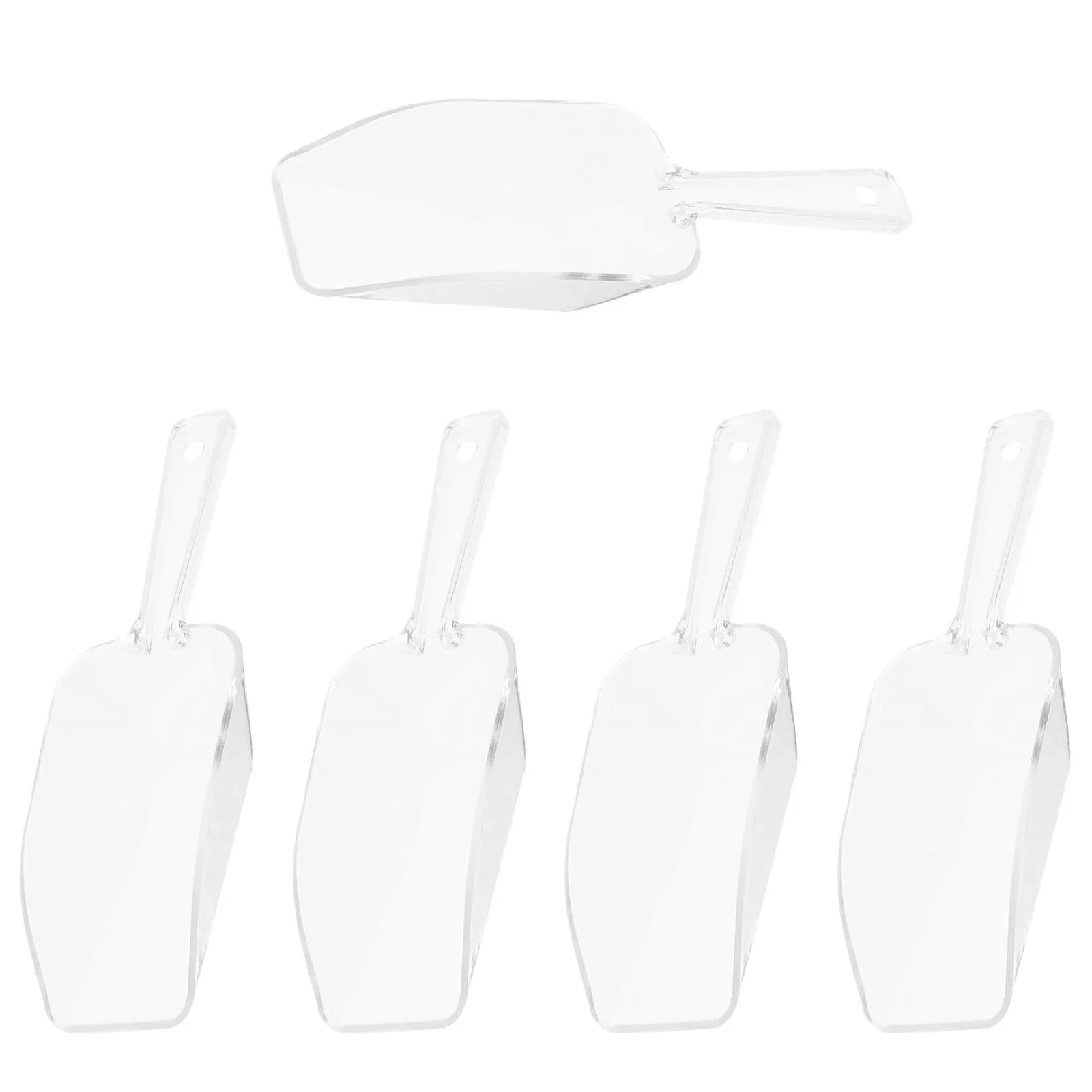 Set di 5 Cucchiai Trasparenti in Plastica per Ghiaccio, Mini Misurini per Matrimoni, Buffet, Caramelle, Dessert, Gelato, Proteine in Polvere