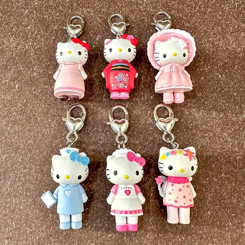 Portachiavi Hello Kitty, Ciondolo Bambola Cartoon, Cordino per Cellulare, Ciondolo Imbottito per Zaino, Decorazione Adorabile, Figura Anime, Ciondoli per Borsa Trucchi
