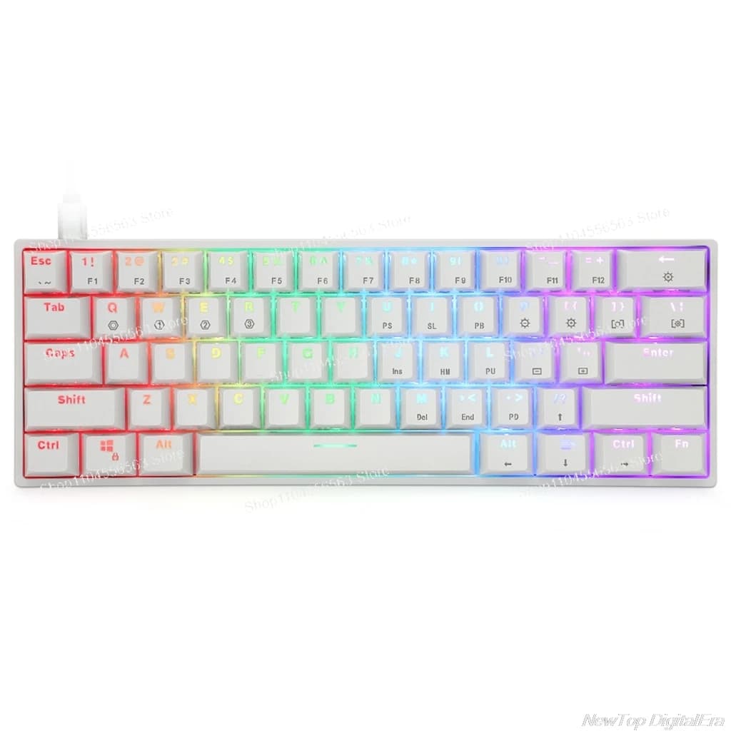 GK61 SK61 Tastiera meccanica a 61 tasti USB cablata retroilluminata a LED Asse tastiera meccanica da gioco Interruttori ottici Jy17 19