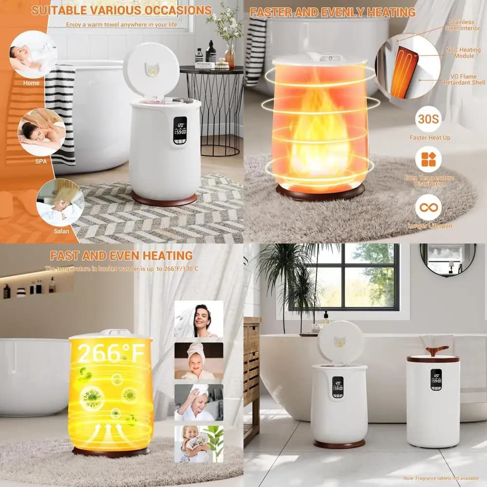 20L Digital Scaldasalviette with Timer, Adjustable Temperature, LED Display, Automatic Switching, Uniform Heat Distribution for Towels and Bathrobes