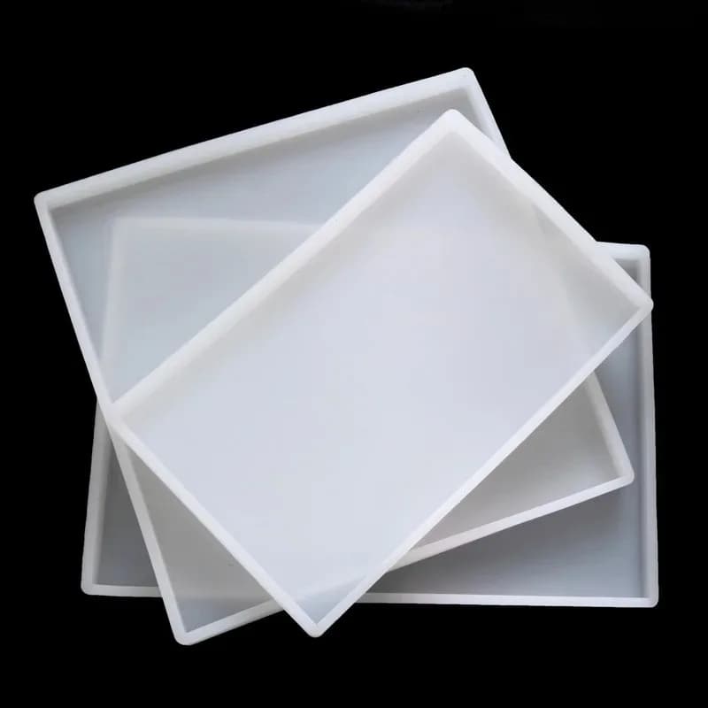 Stampo in silicone per resina, stampo resistente per vassoio in resina, set di 3 stampi in silicone per sottobicchieri, utilizzato per la produzione di resina epossidica.