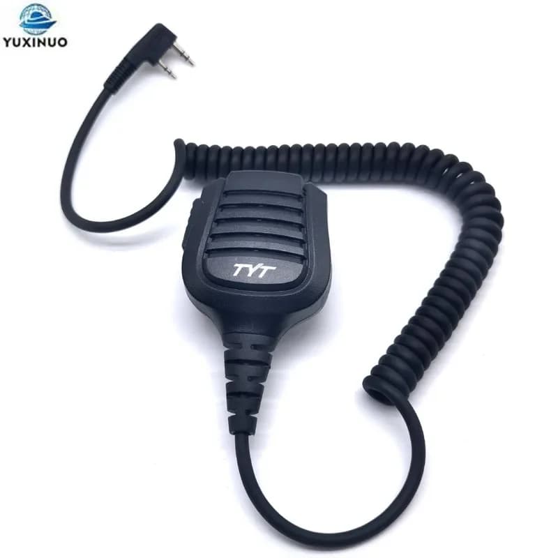 Microfono altoparlante con microfono PTT a spalla impermeabile a 2 pin per walkie talkie TYT TH-UV8000D MD-380 Baofeng UV-5R UV-S9 BF-UVB3 AR-F8