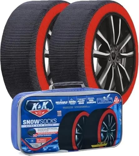 Professional Snow Socks for Pneumatics: Definitive Alternative to the Chain, Suitable for SUVs and Trucks - XXL (2 pieces)