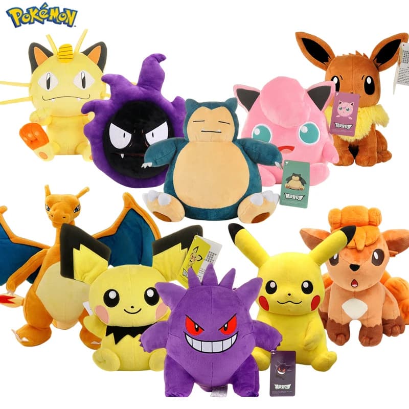 POKEMON Peluche Originale Gengar Pikachu Charizard Genuino Peluche Bambola Morbido Kawaii Simpatico Cartone Animato Piplup Giocattoli per I Bambini Regalo