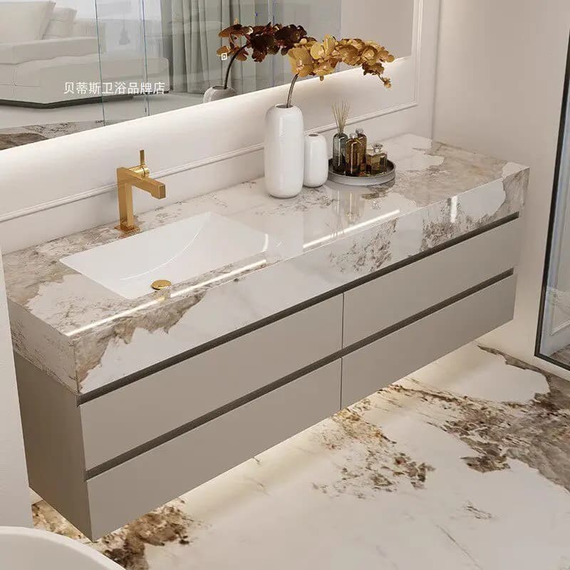 Vanity Luxury Bathroom Cabinet Organizer Storage Mirror Makeup Decorations Cupboard Modern Drawers Gabinete Trendy Furniture