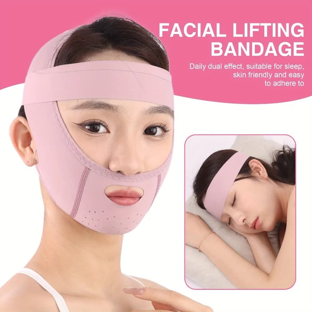 Full Face Contour V-Face Double Chin Facial Trainer Forehead Eyebrow Lift Face Lifting Mask Soft Comfortable Design Skincare