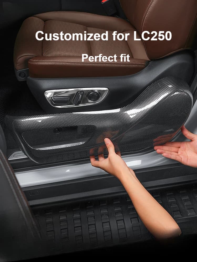 Car Seat Anti Kick Pad ABS Front Seat Adjustment Panel Protective Cover for Toyota Prado 2024 LC250 Interior Accessories
