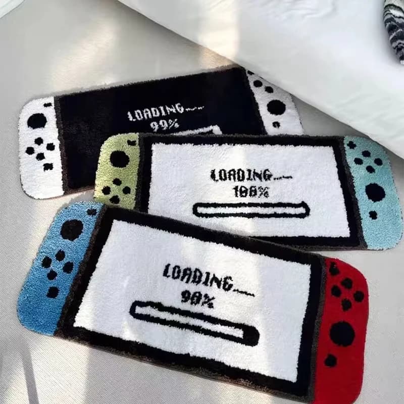 VIKAMA Tappeto a tema Nintendo Controller di gioco Design Camera da letto Soggiorno Tappeto Tappetino antiscivolo a pelo corto Decorazione a tema e-sport