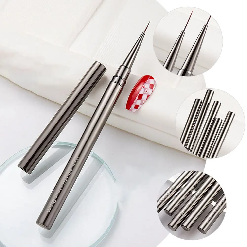 Pennello Sottile per Nail Art, Comodo Strumento per Manicure, Ideale per Decorazioni Unghie Fai-da-Te, Salone, Pittura e Disegno