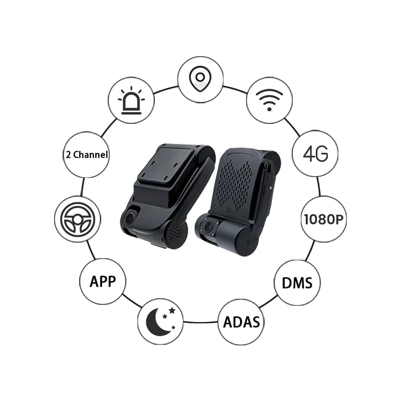 Nuova Dashcam HN-8901 4G AI ADAS DMS GPS, Registratore DVR per Auto con Doppia Telecamera per Flotte di Veicoli, Camion e Scuolabus