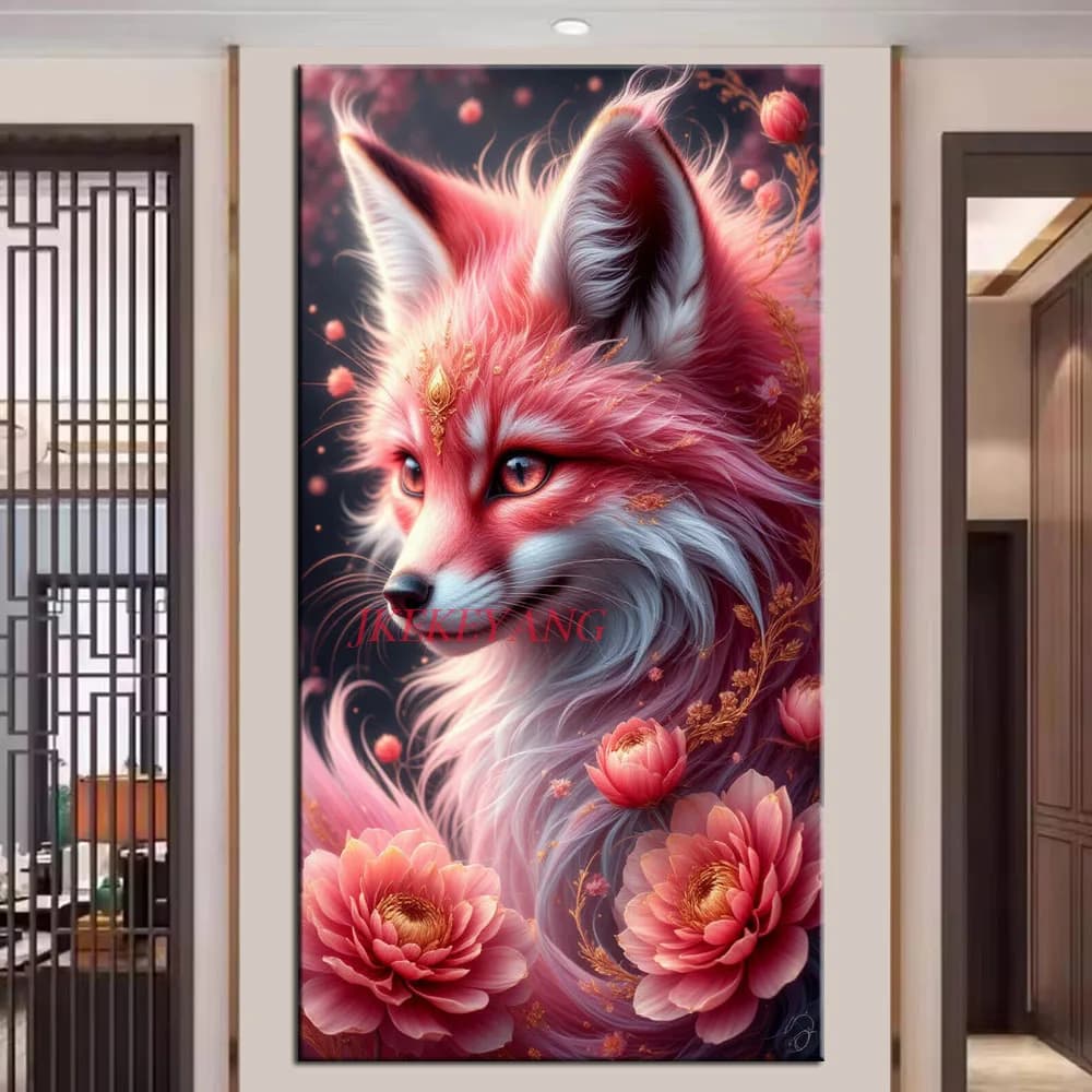 Bellissimo immagine di volpe Pittura diamante fai da te Punto croce Trapano completo Diamante Mosaico Nuova collezione Decorazioni per la casa