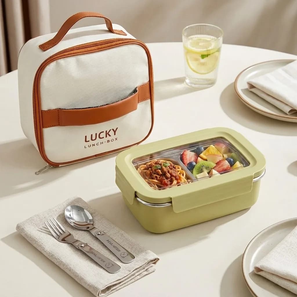 Contenitore per il pranzo Bento in acciaio inossidabile 304 per bambini e studenti, con scomparto singolo/doppio, sigillato, portatile, adatto al microonde.