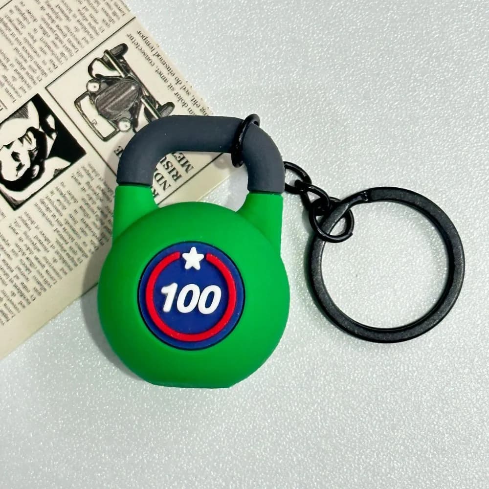 Keyring with Mini Weights, Kettlebell and Creative Manubri, Water Glass Shape Pendant, Bag Charm, Fitness Series