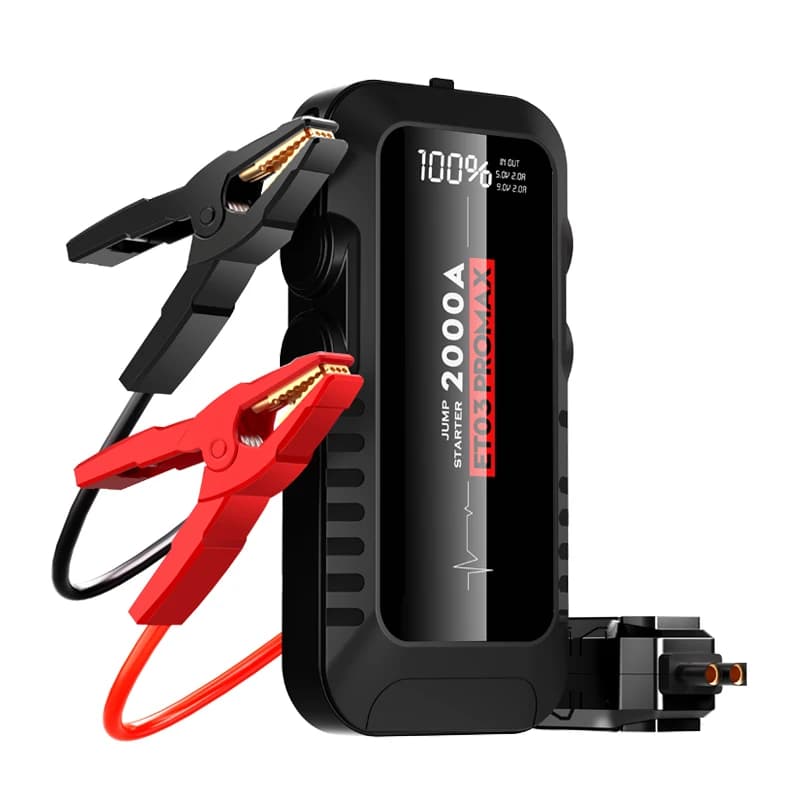 Avviamento portatile per auto 12V per camion a gas e diesel 2000A Strumento di salvataggio di emergenza con luce a LED per motocicli