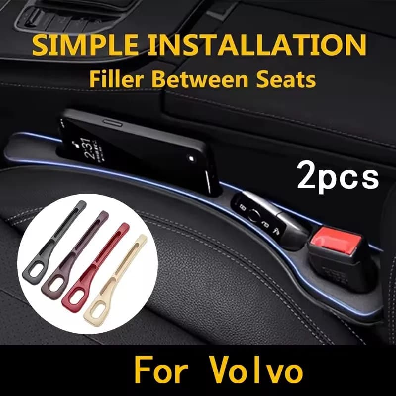 2Pcs For Volvo Xc60 Xc90 V40 V60 S60 V50 V90 S80 XC40 V70 XC70 C30 Car Seat Gap Filler Between Seat Crevice Interior Decoration