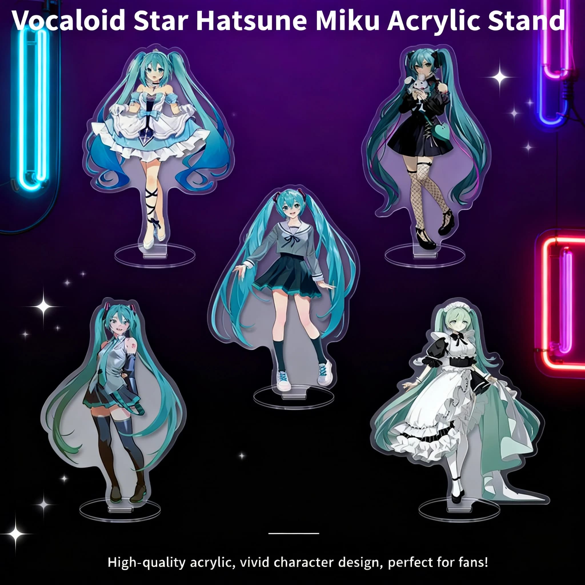 Statuetta in Acrilico di Miku Hatsune Miku Snow Miku, Espositore HD, Regalo di Compleanno per Fan, Merchandise Anime 2D, Oggetto da Collezione